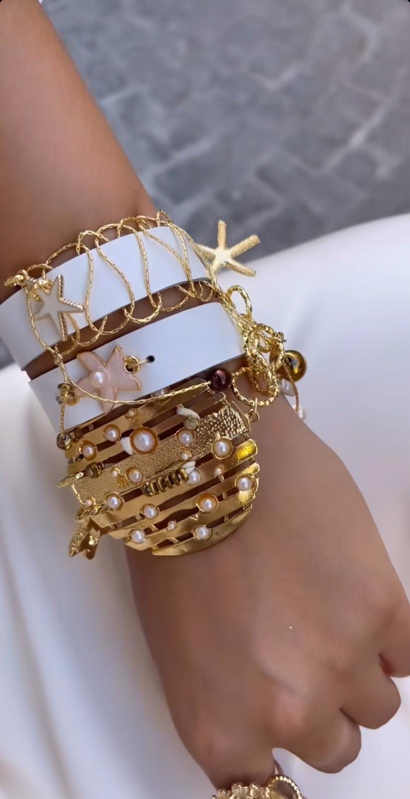 Triple-Wrap Bracelet with Pearl Details