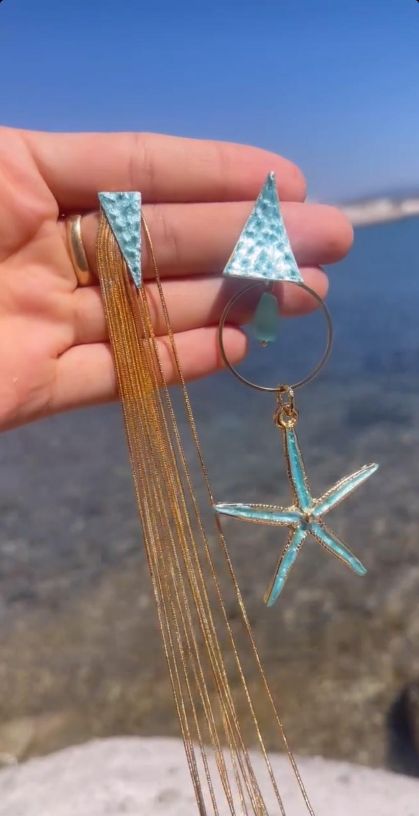 Gold-Plated Brass starfish Earrings