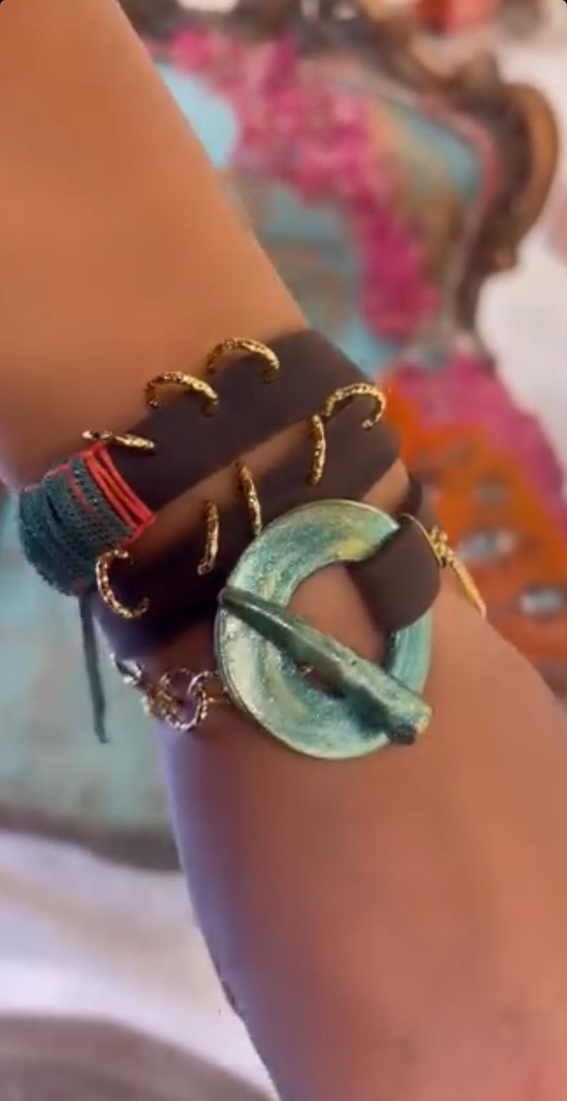 Triple-Wrap Bracelet with Calf Leather