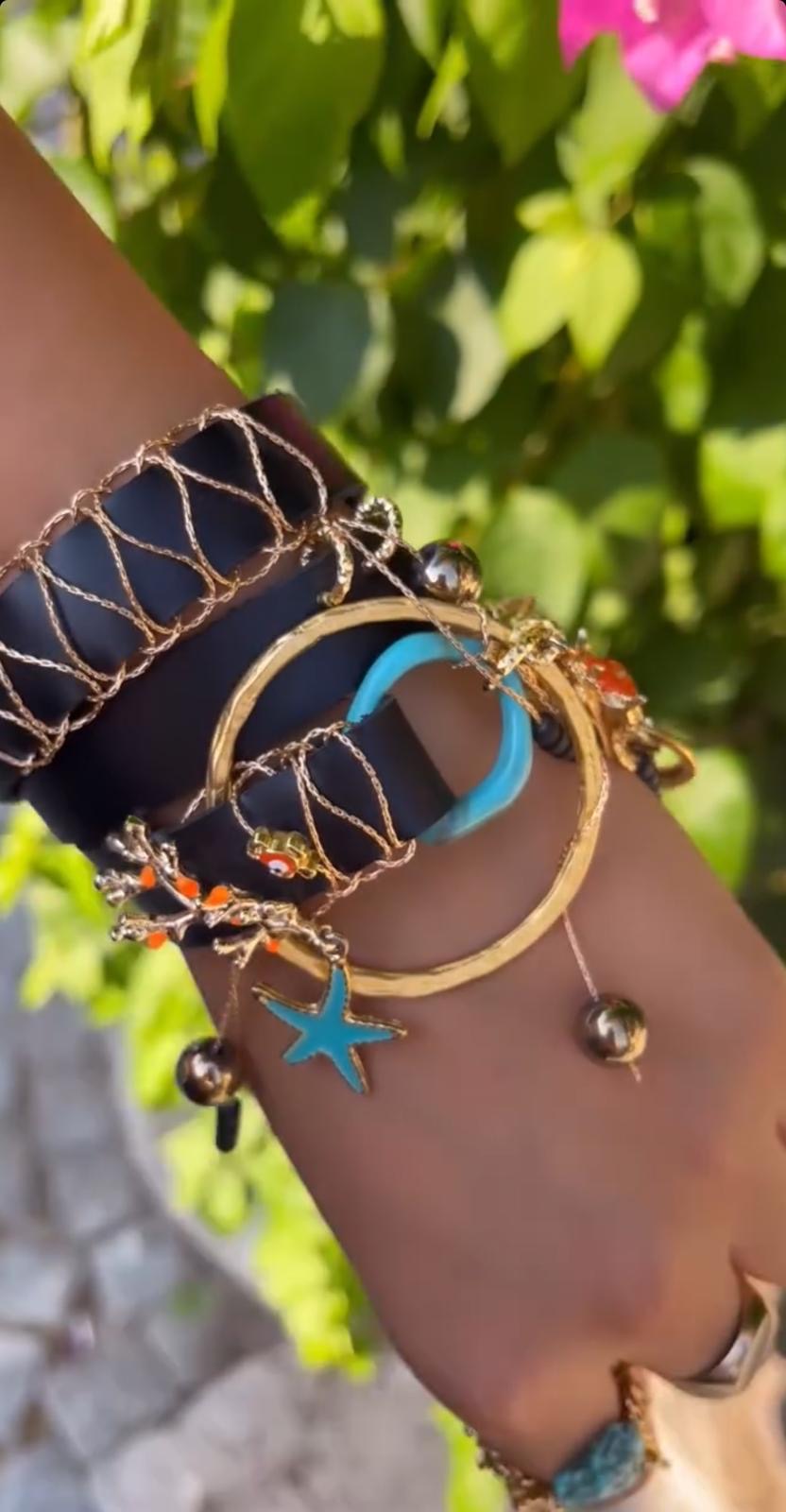 Triple-Wrap Calf Leather Bracelet