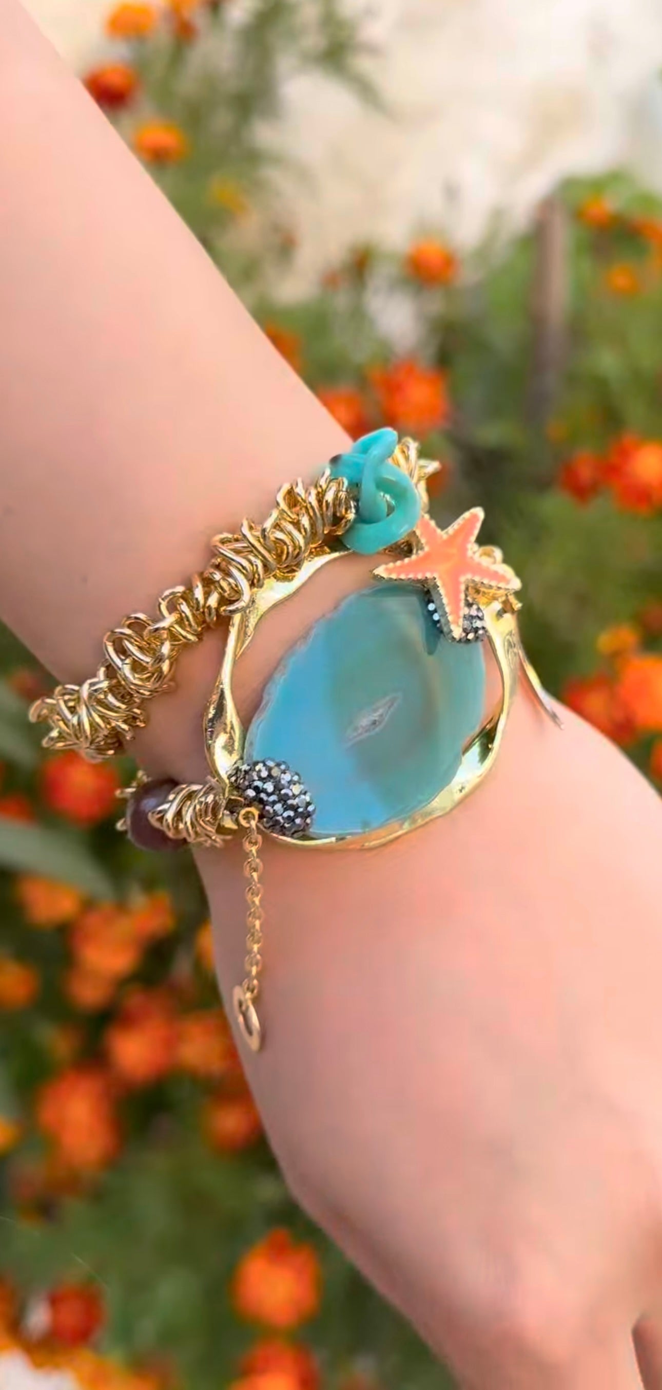 Handmade Agate Wrap Bracelet – Can Be Worn as a Choker