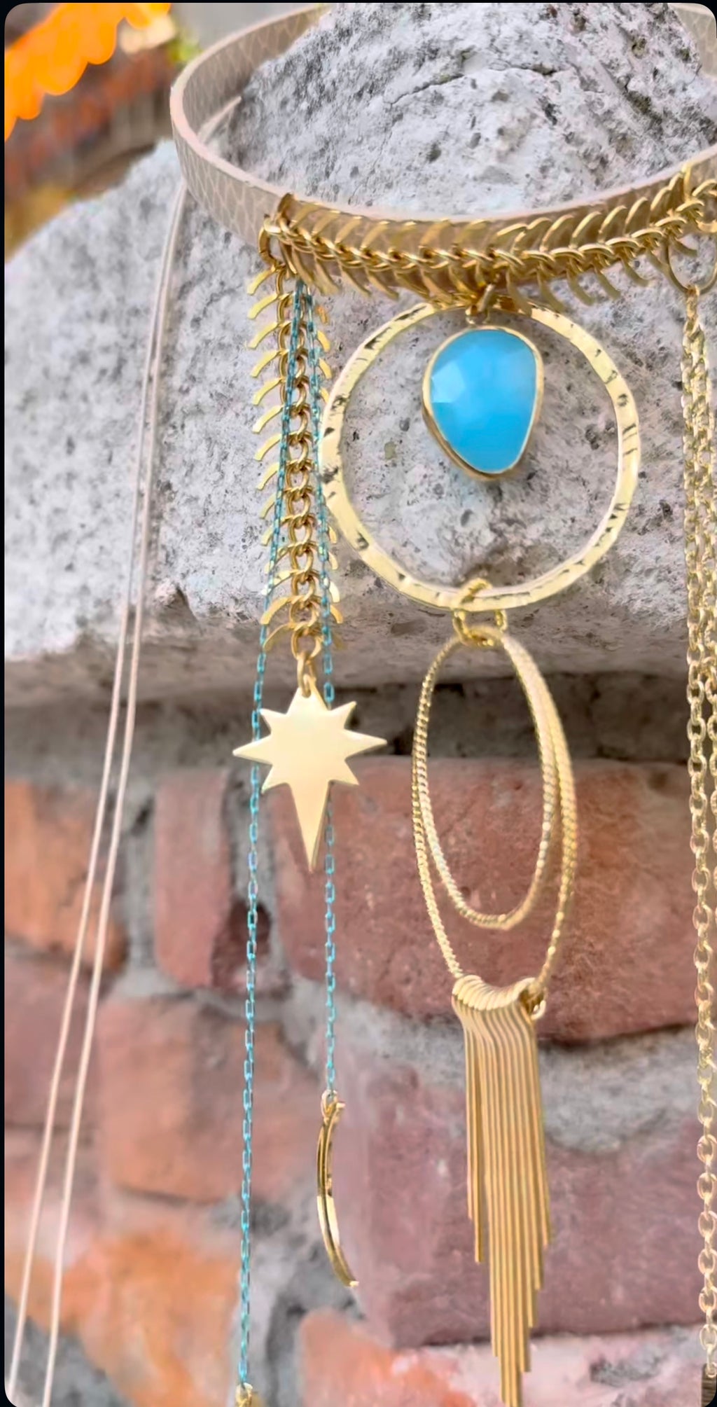 Vegan Leather Choker Necklace – Handmade Brass Statement Design