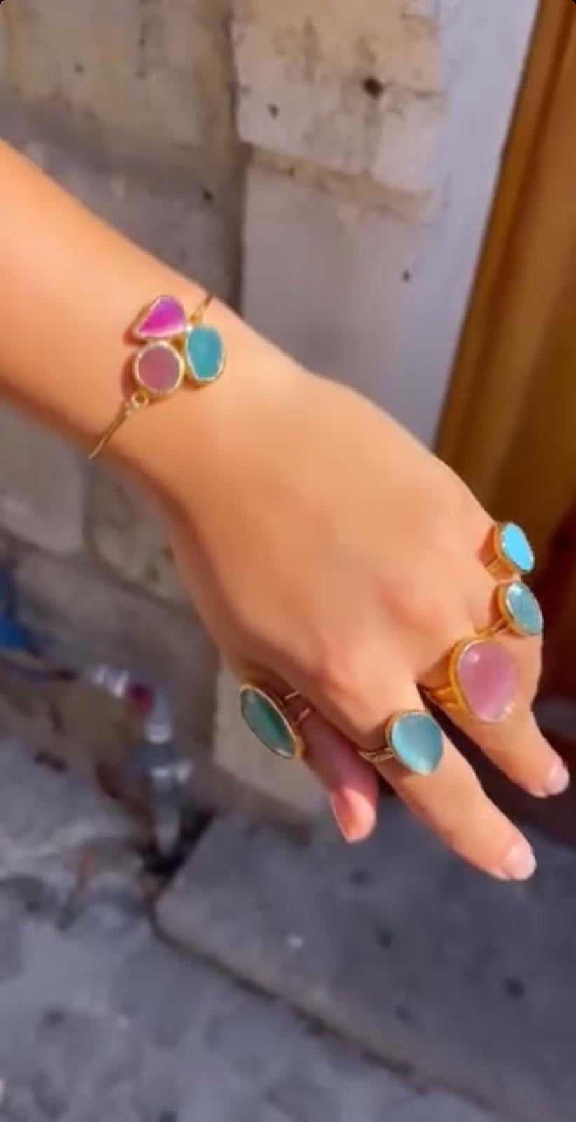 gold-plated agate bracelet