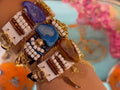 Beaded Bracelet with Hematite, Lava & Agate Stones