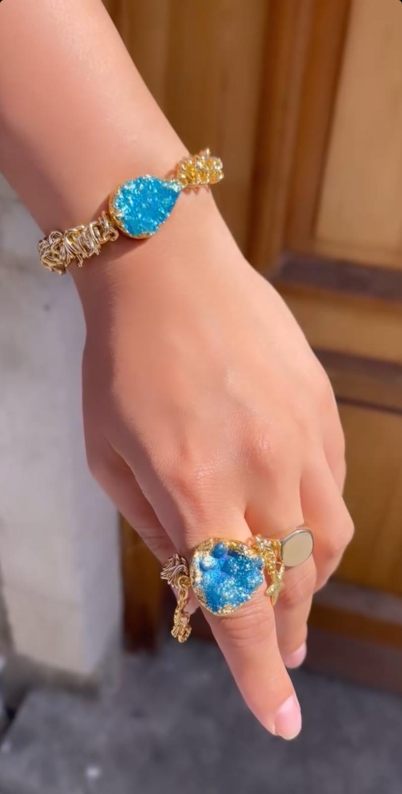 Blue Crystal Quartz Bracelet