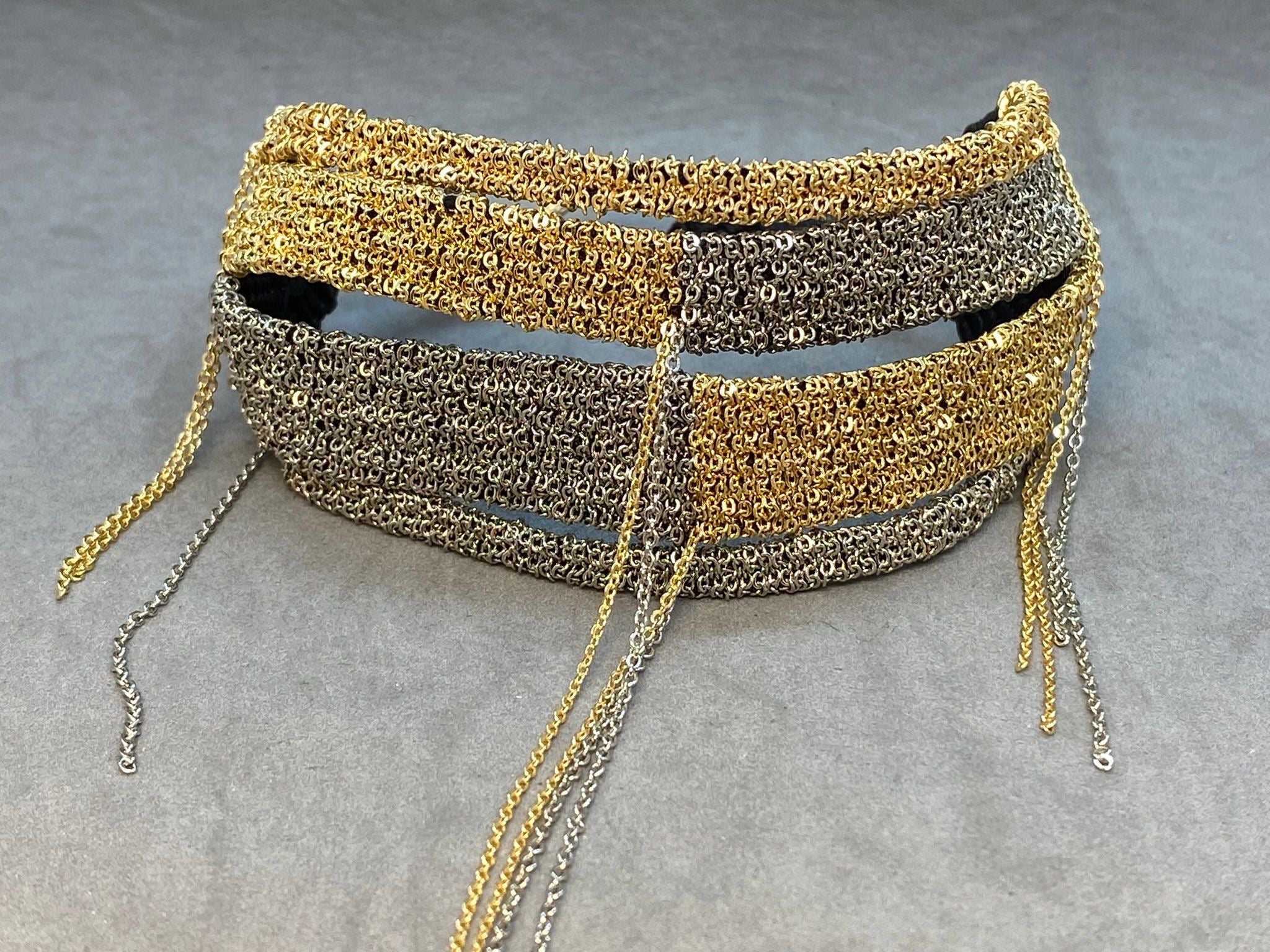 Brass Chain Necklace – Gold & Rhodium Plated Handmade Chain Design