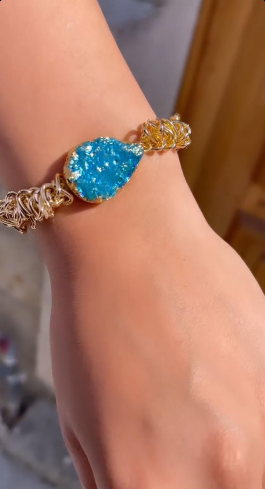 Blue Crystal Quartz Bracelet