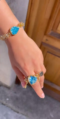 Blue Crystal Quartz Ring