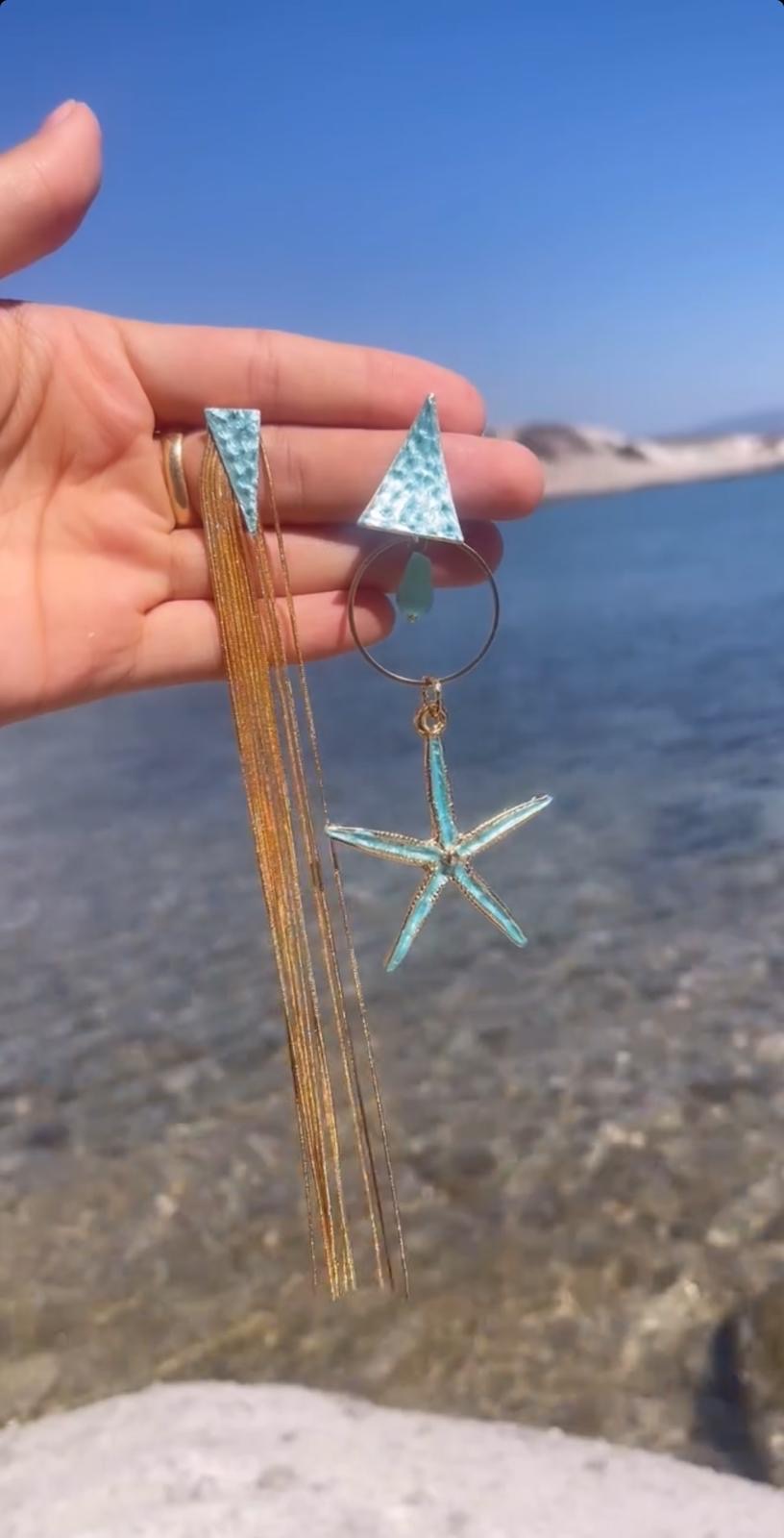 Gold-Plated Brass starfish Earrings