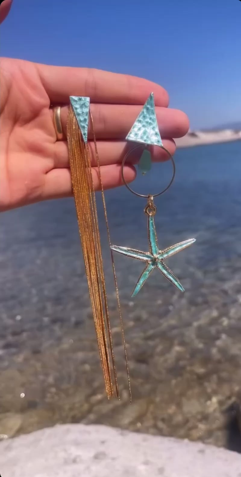 Gold-Plated Brass starfish Earrings