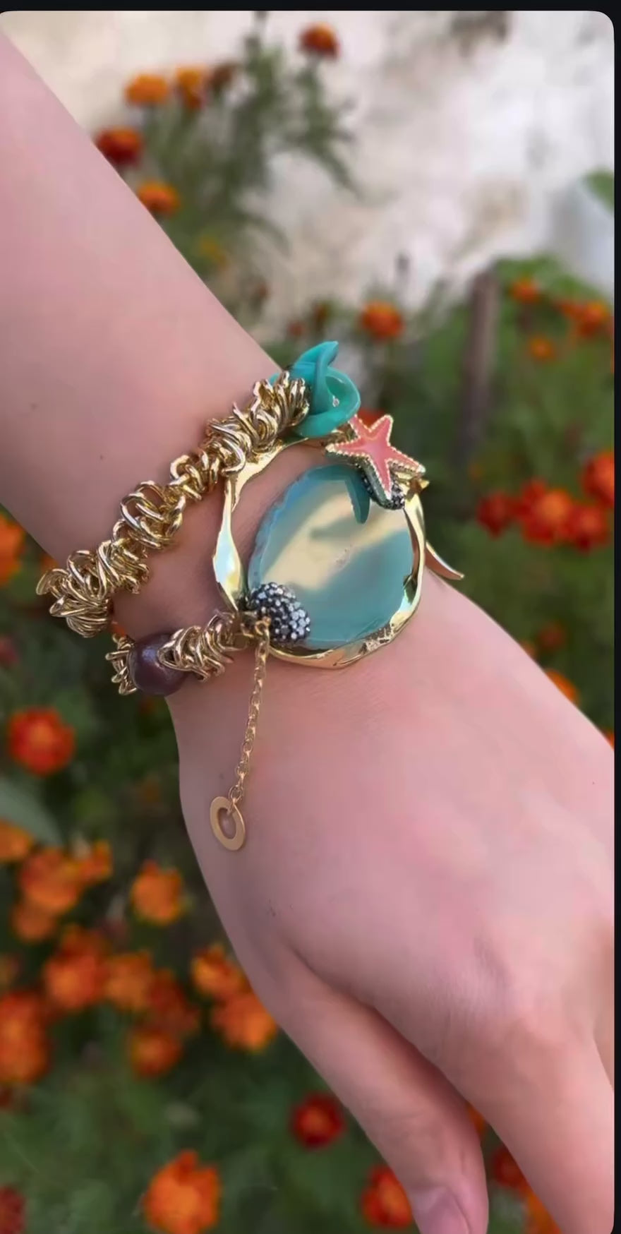 Handmade Agate Wrap Bracelet – Can Be Worn as a Choker